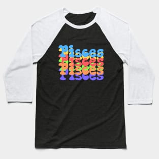 Rainbow Popart Pisces Baseball T-Shirt